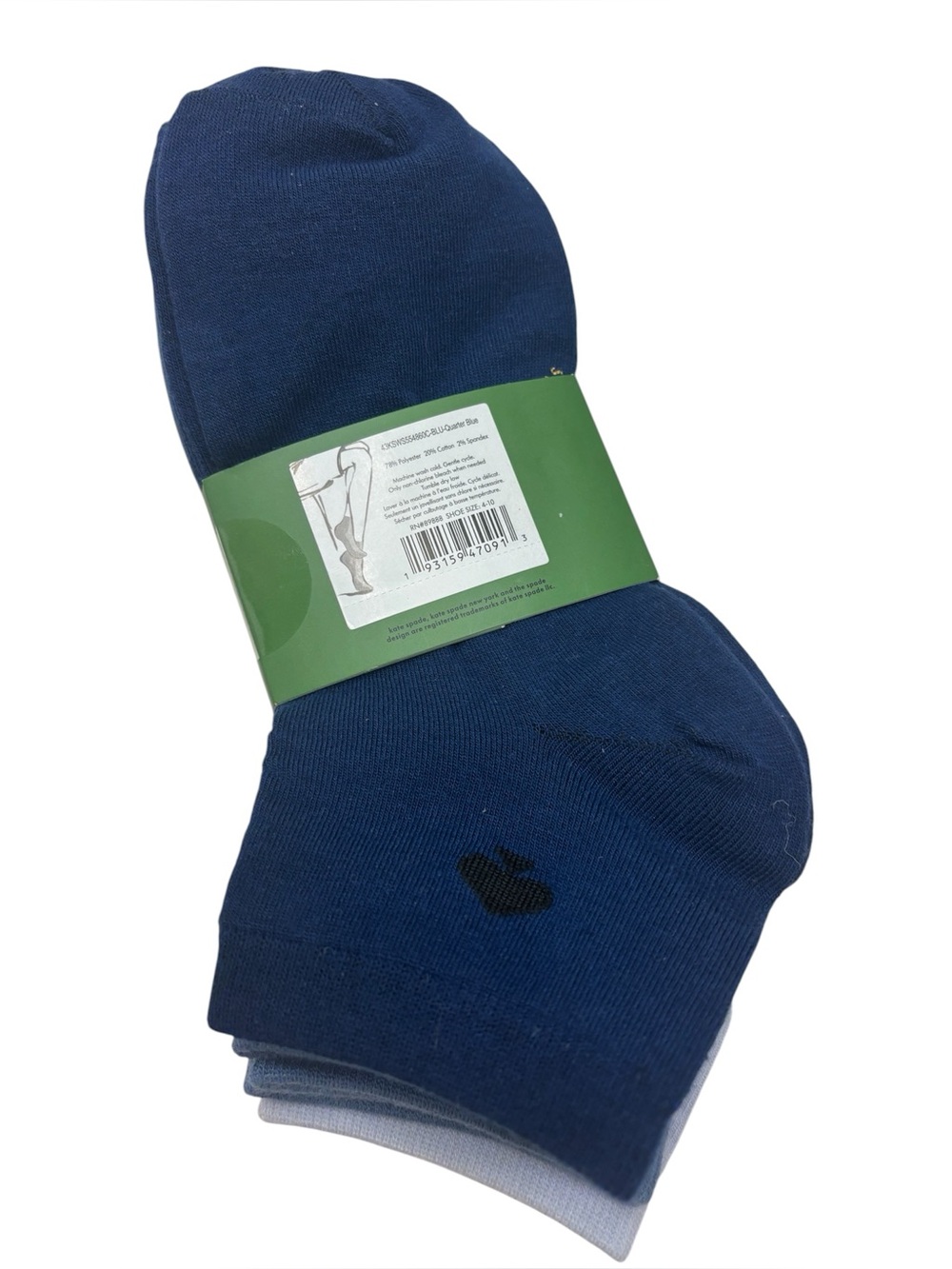 Kate spade 6 pack quarter socks in shades of blue - NWT - Picture 2 of 3